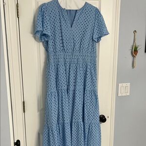 Blue Eyelet Women's Dress